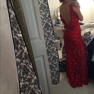 Primavera red sequence dress